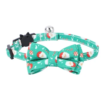 

Christmas Pet Collar with Bells and Bow Ties Adjustable Cat Collar Neck Strap