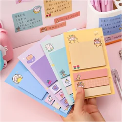 Bloc Notes avec animaux de dessin animé, étiquette autocollante, joli bloc Notes de Classification des messages d'étudiants, papeterie de décoration scolaire et de bureau, Kawaii 