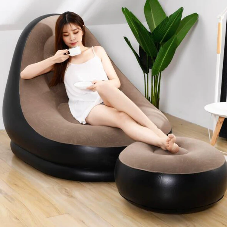 

PVC inflatable lazy sofas chairs lounger seat bean bag pouf puff couch tatami living room flocking sofa bed