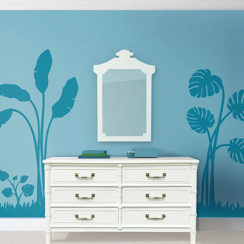 Large  Boho Palm Leaf Nature Wall Sticker Bedroom Kitchen Banana Leaf Palm and Monstera Leaves Wall Decal Kids Room Vinyl (3)