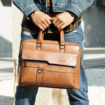

Laamei New Style MEN'S Bag Handbag Vintage Cross-Style Briefcase Shoulder Messenger Bag Men Large Laptop Handbags