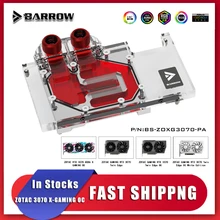 Barrow – bloc d'eau GPU pour ZOTAC RTX 3070 série de jeux/3060Ti, carte graphique refroidisseur 5V synchronisation RGB + plaque noire, BS ZOXG3070 PA