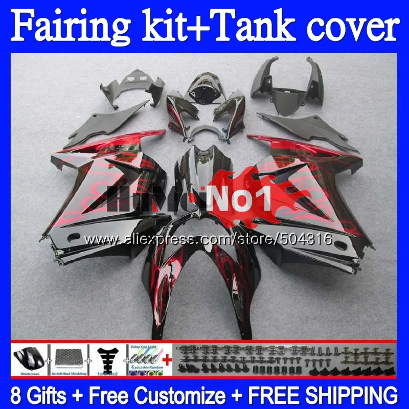 Kit For KAWASAKI EX250 ZX250 R 2008 2009 2010 2011 2012 Red flames 94MC.28 EX250R ZX EX 250 250R ZX250R 08 09 10 11 12 Fairing Kit For KAWASAKI EX250 ZX250 R 2008 2009 2010 2011 2012 Red flames 94MC.28 EX250R ZX EX 250 250R ZX250R 08 09 10 11 12 Fairing