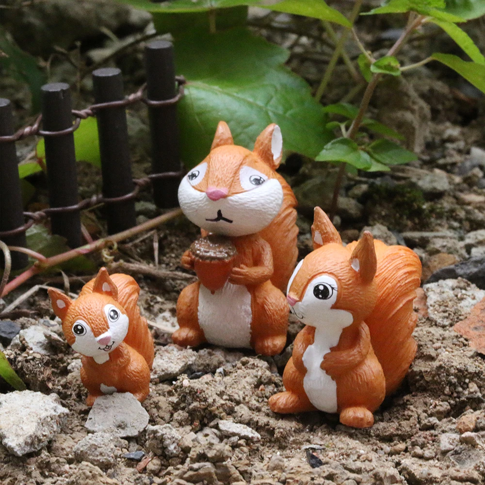 DIY Ornament Micro Landscape Fairy Garden Little Model Home Garden Bonsai Decor Squirrel Figurine Miniature Animal Handicraft