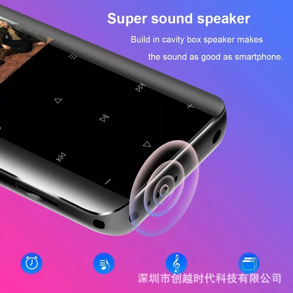 MP3-плеер со встроенным ультра-тонкий динамик Bluetooth 8 Гб 16 Гб HiFi сплав портативный мини Walkman с fm-радио запись