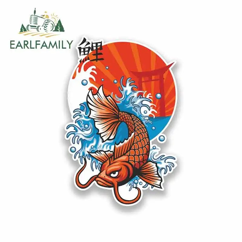 EARLFAMILY 13 см x наклейка с рисунком карпа рыбы японского граффити сделай сам