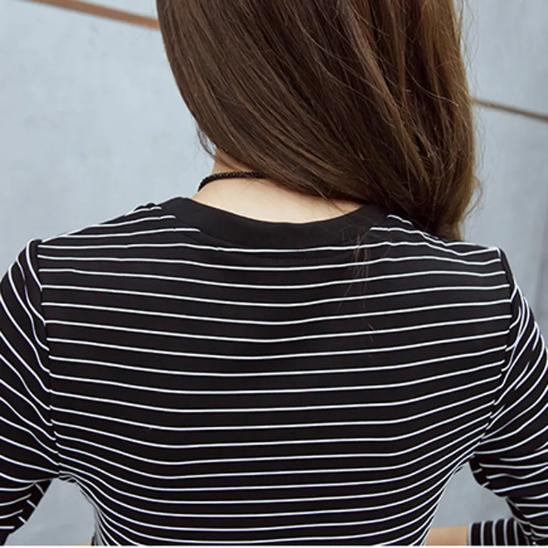 

Mid-length Slimming One Piece A- line Skirt 2019 Autumn New Style Korean-style Large Size Fashion WOMEN'S Dress Black And White