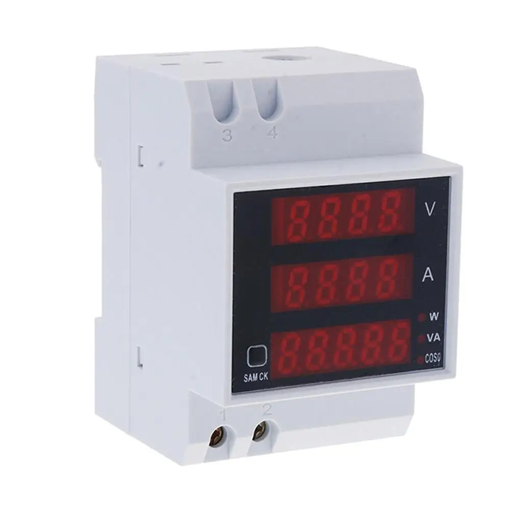D52-2042 Dual LED Din Rail AC80-300V Ammeter Voltmeter Digital Voltage Current Meter |