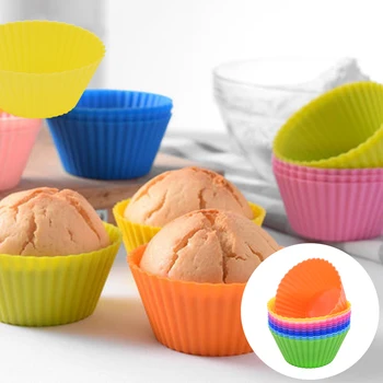 

12pcs/set Round Silicone Cupcake Mold Muffin Cake Food Baking Molds Cupcake Home Kitchen Cooking Decoration Tools
