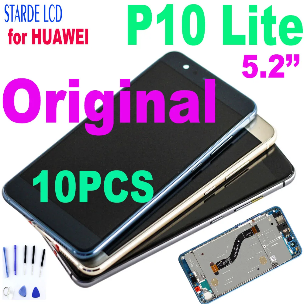 

10PCS Original LCD for HUAWEI P10 Lite Lcd Display Touch Screen P10 Lite Screen Replacement WAS-LX1 WAS-LX1A WAS-LX2 WAS-LX3