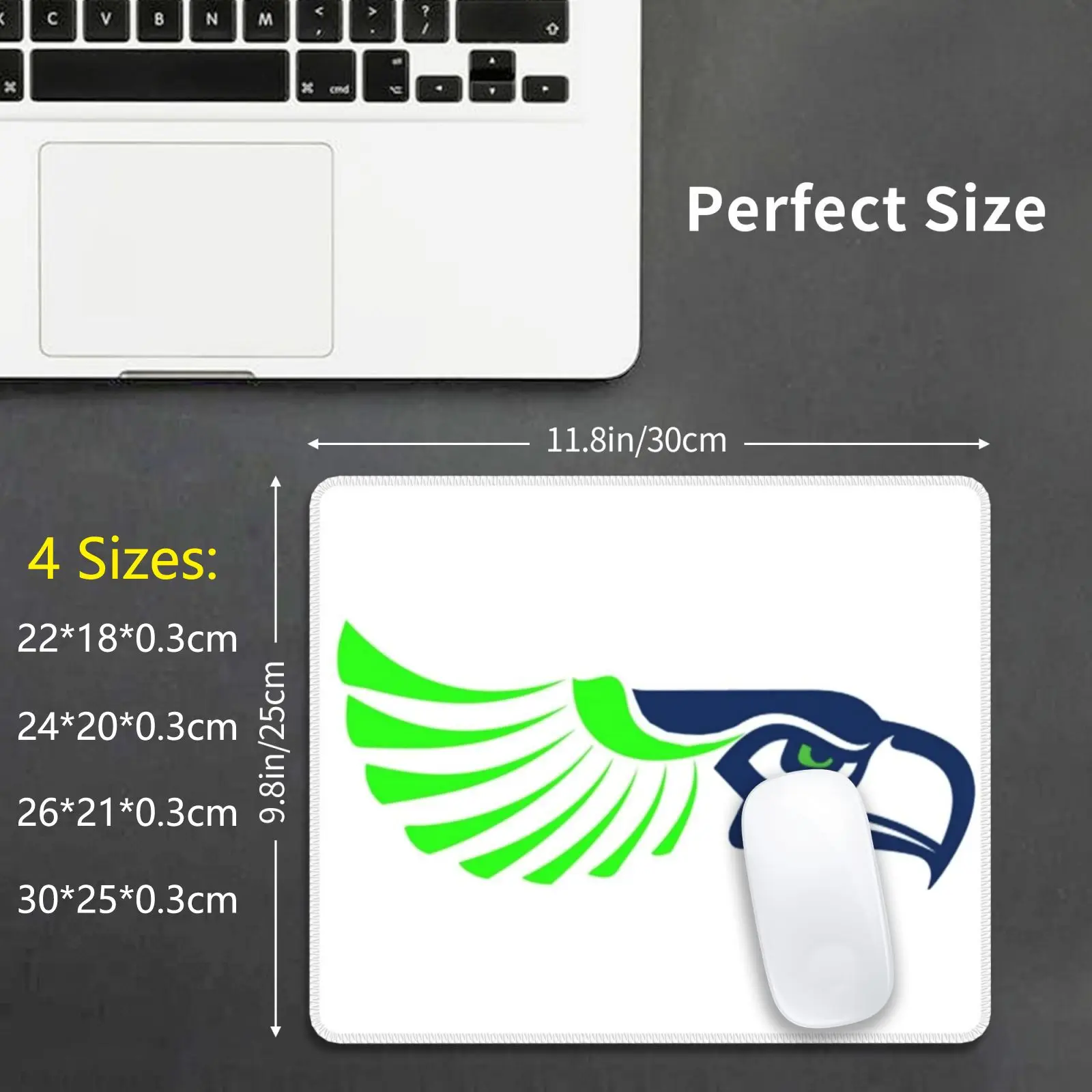 Seahawks Face Mouse Pad Cuscino Con Stampa Fai Da Te Seahawks Seattle Football Willing College Green North Carolina