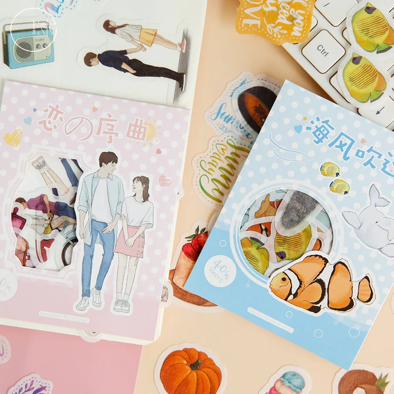 20 компл./лот Kawaii канцелярские наклейки пол дня декоративные Мобильный наклейки Скрапбукинг DIY японский крафт-Стикеры
