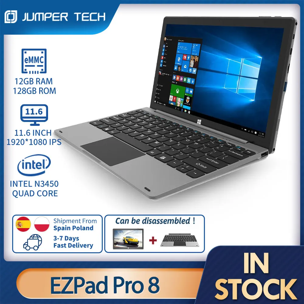 Mejores Ofertas Jumper-Tableta EZPad Pro8 11,6 pulgadas, 1920x1080, IPS, 12GB de RAM, 128GB ROM, pantalla táctil, teclado, Ezbook, Windows 10 WGwgrE0OM1j