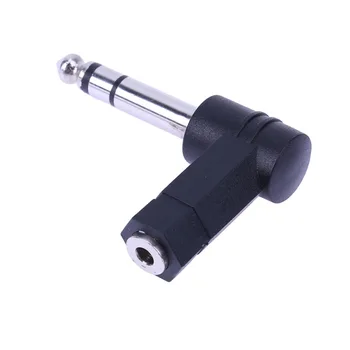 

90° Degrees 3.5 to 6.35/6.5mm 1/4" Mono Jack Stereo Speaker Audio Adapter Plug 3.5mm TRS Connector Converter AUX Headphone Cable