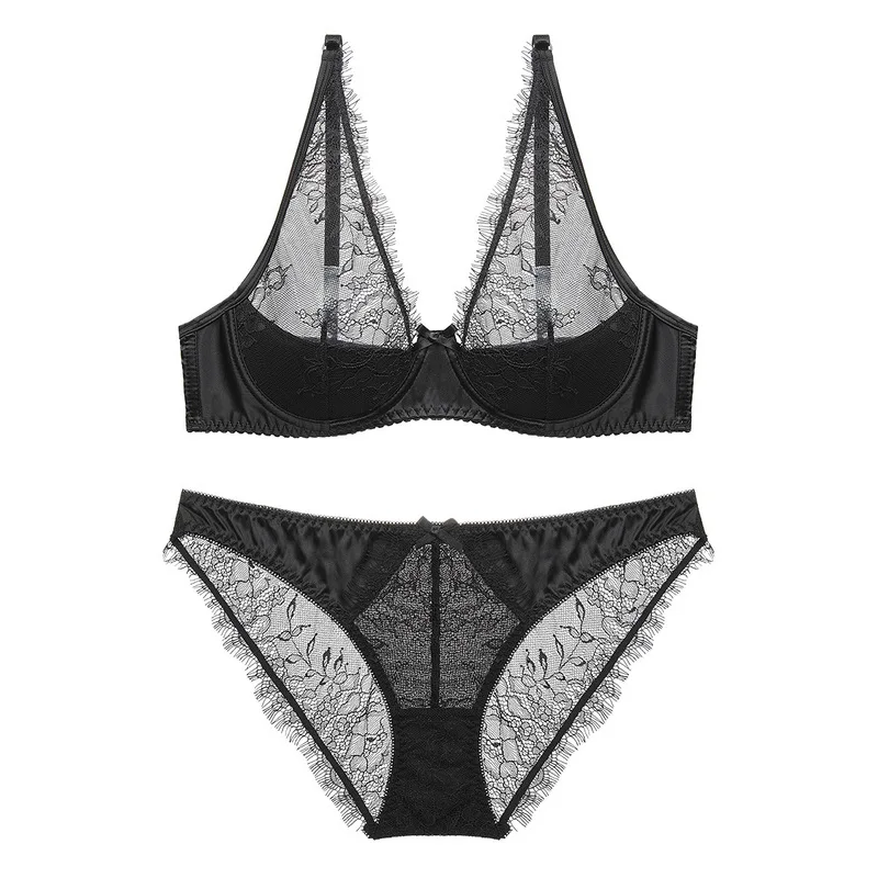 

2020 Freeshippingpromotion Transparent Sexy Ultra-thin Bra Ladies Lingerie Set Erotic