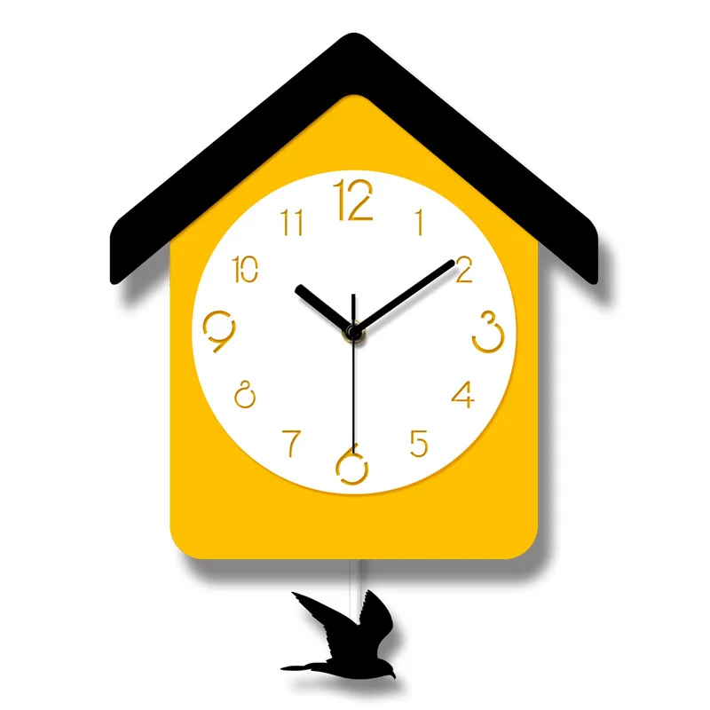 

Cute House Pattern Digital Wall Clock Modern Design Living Room Hanging Clock Friend New Room Gift Decor