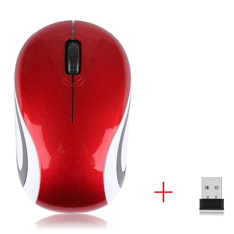 1 Игровая мышь 2,4 ГГц 2000 dpi, оптическая беспроводная мышь, USB приемник, компьютерная беспроводная мышь для ноутбука, подарки с USB Приемником - Цвет: 1