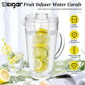

2.2L Fruit Juice Water Bottle Pitcher Party Serving Pot Dispenser Ice Holder Kitchen Flower Tea Juice Kettle Drinkware Tools