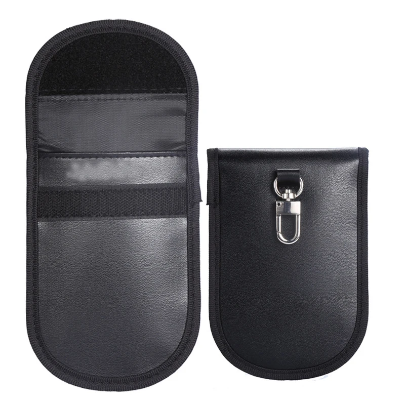 

PU Faraday Car Key RFID Electromagnetic Shielding Credit Card Case FOB Signal Blocking Protector Pouch For Keyless Cars BAG1043