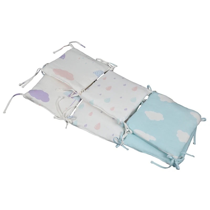 Children's Crib Wai Bumper Bed Protector Baby Kid Cotton Nursery Boy and Girl Bedding 6 Pcs |