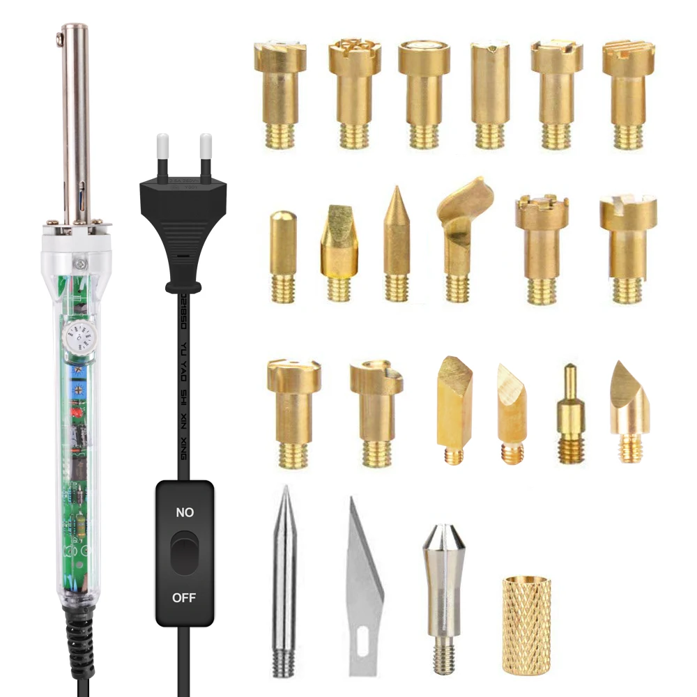 Handskit Carving Soldering Iron kit 23 pcs 60w 220V Temperature Electric Soldering Iron Kit Wood Burning welding Tools