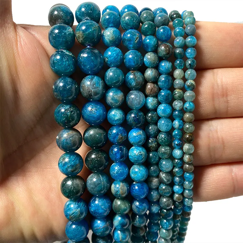 Perline di pietre preziose rotonde in agata blu naturale da 3 mm