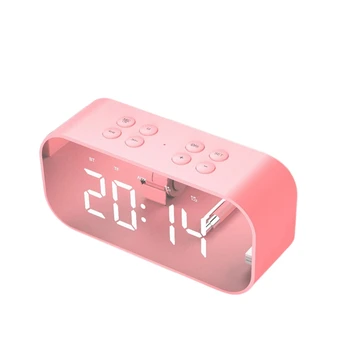

BT501 LED Alarm Clock Wireless Speaker Mini Mirror with Screen Clock Gift Card Bass Small Sound Professional