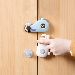 Verrou de sécurité multifonctionnel Anti pincement pour bébé, pour porte d'armoire, petite baleine, Protection pour tiroir 