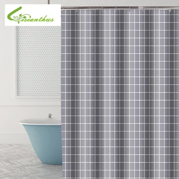 

Waterproof Shower Curtains for Bathroom Home Decor Polyester Fabric Shower Curtains Plaid Pattern Multi-size Shower Curtains