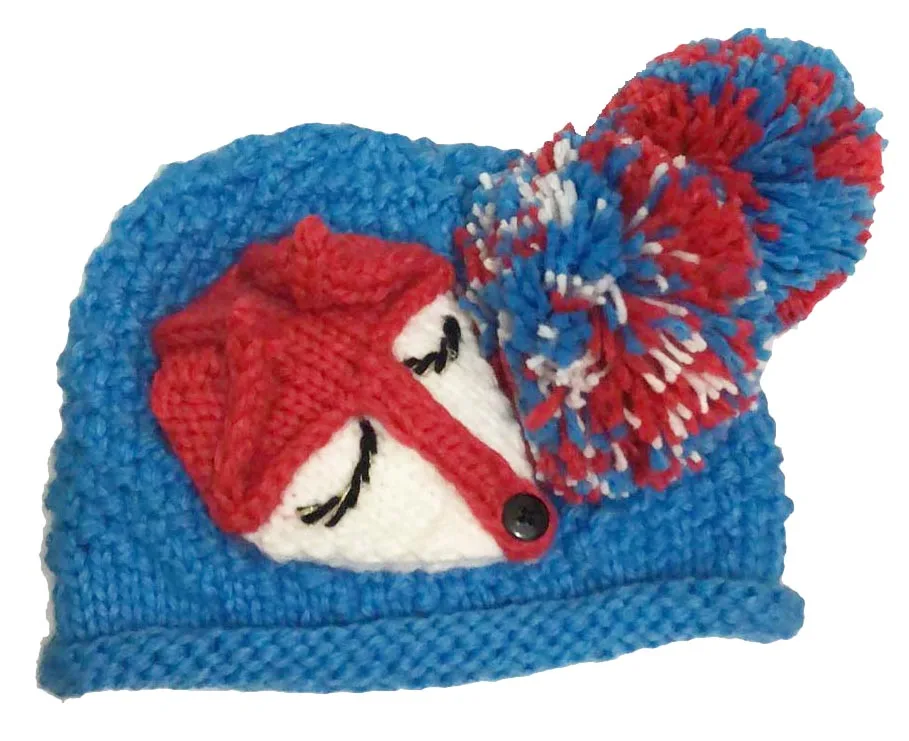 BomHCS милые лисички бини перчатки ручной работы зимние теплые толстые вязаные шапки забавные шапки(S для детей 48-50 см, L для взрослых 53-61 см