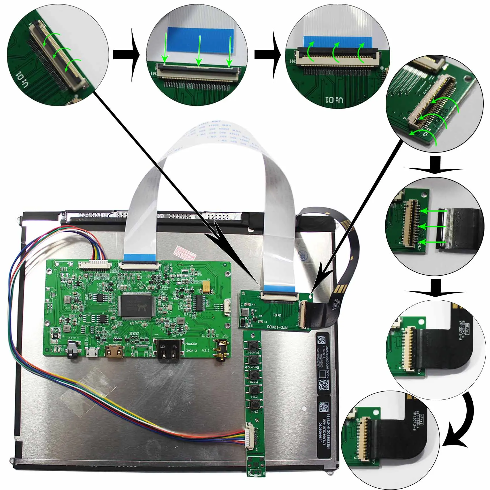 VSDISPLAY LCD Ʈѷ ,     ߿, 9.7 ġ 2048x1536 LP097QX1 LTL097QL01 ۵, RTD2556T