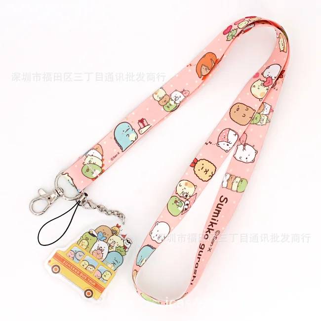 Sumikko Gurashi мультяшный шнурок с подвеской милый шейный ремешок для удостоверения личности держатель значка унисекс косплей реквизит талисманы безделушки подарок