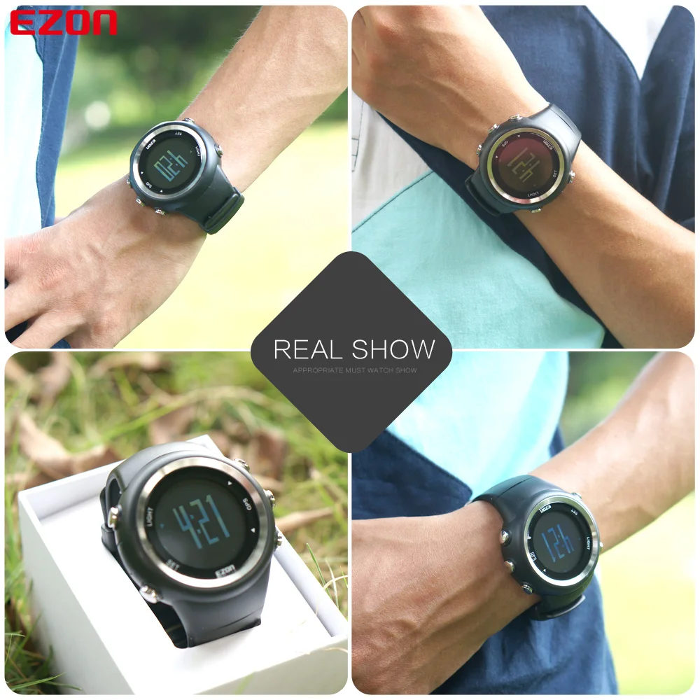 Relógio de Pulso Esportivo Digital Masculino Gps Relógio de Corrida Velocidade Distância Distância Calorias Queima Cronômetro à Prova Dágua até 50m Ezon-t031 - Image 4