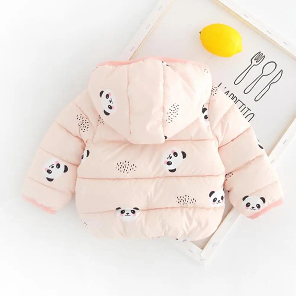Baby Boys Girls Autumn Winter Cartoon Thick Warm Cotton Coats Kids Fashion Jacket Kids Zip Thick Snow Hooded Outwear Clothes