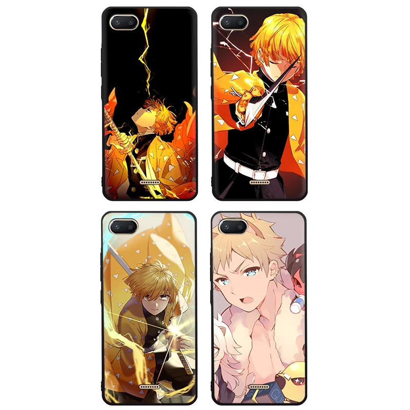 Силиконовый чехол Zenitsu Kimetsu no yaiba для телефона Xiaomi Redmi 4A 4X5 6 A Plus Pro 7 GO Note 5 6 7 8 Pro 7A K20 Pro