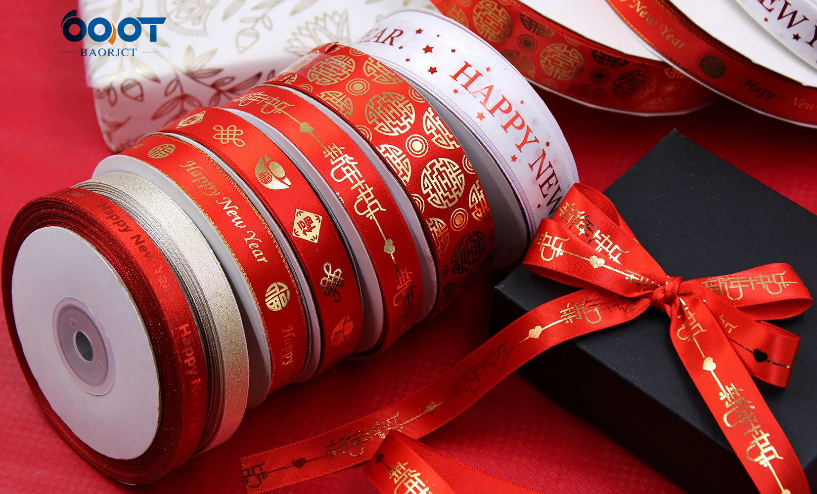 Red Ribbon for Gift Wrapping New Year Decoration Decorations