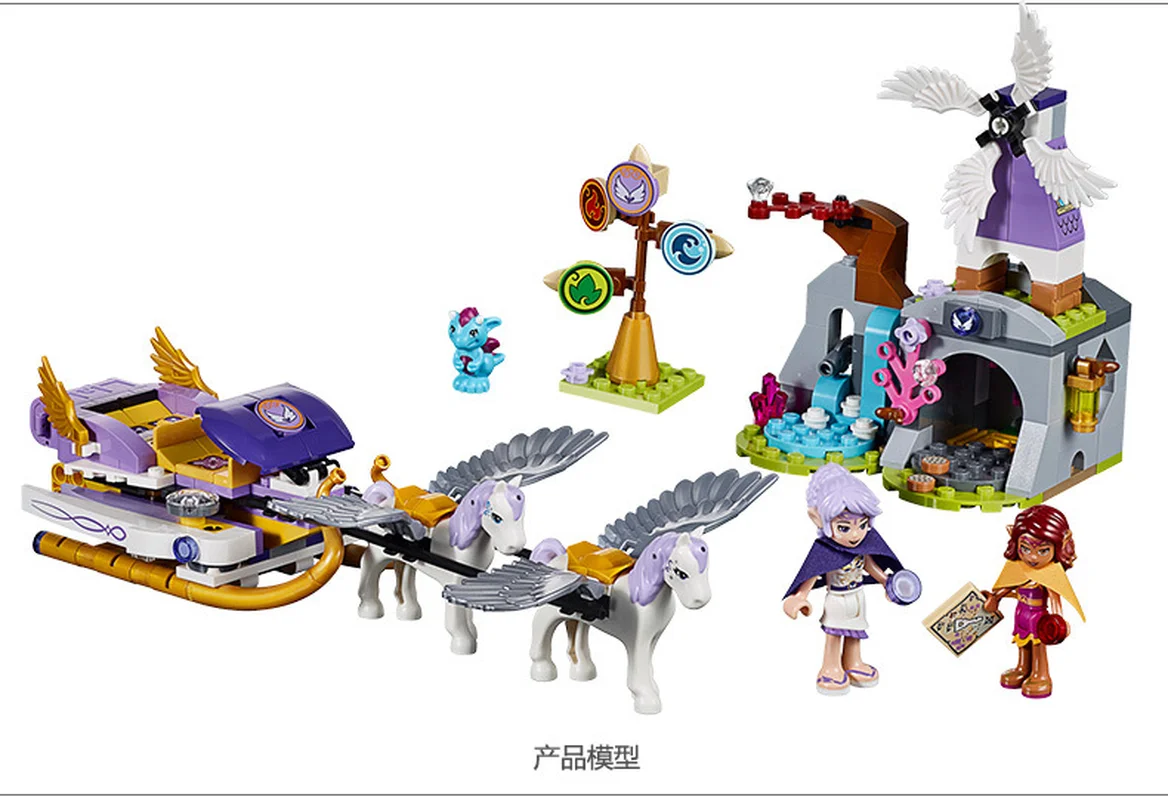 Совместимо с 10413 318 шт. Elves Friends 41077 Bela Aira's Pegasus сани фигурка строительные блоки