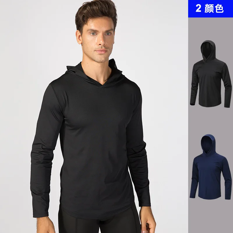 Spring Men Sportswear Sweatshirt Quickly Dry Elastic Long Sleeve Hoodie Sport Jerseys Casual Jogger Running Workout Gym Shirt