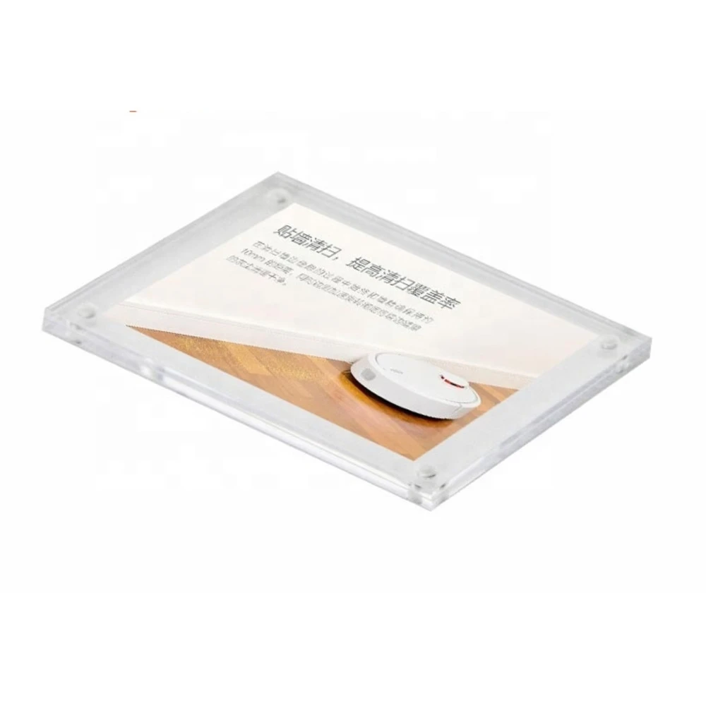 Acrylic Block Magnetic Mount Price Tag Display Wall Sticker Paper Info Frame Door Sign Holder Plate Name Card Cover
