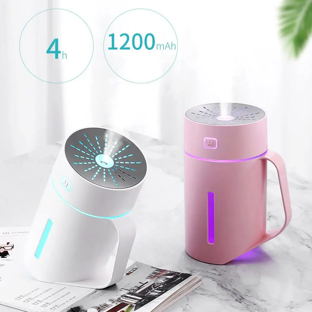 

420ml Portable USB Powered Mist Humidifier Air Diffuser Air Humidifier Purifier with LED Light(7 Color) Air Cooler for Home hot