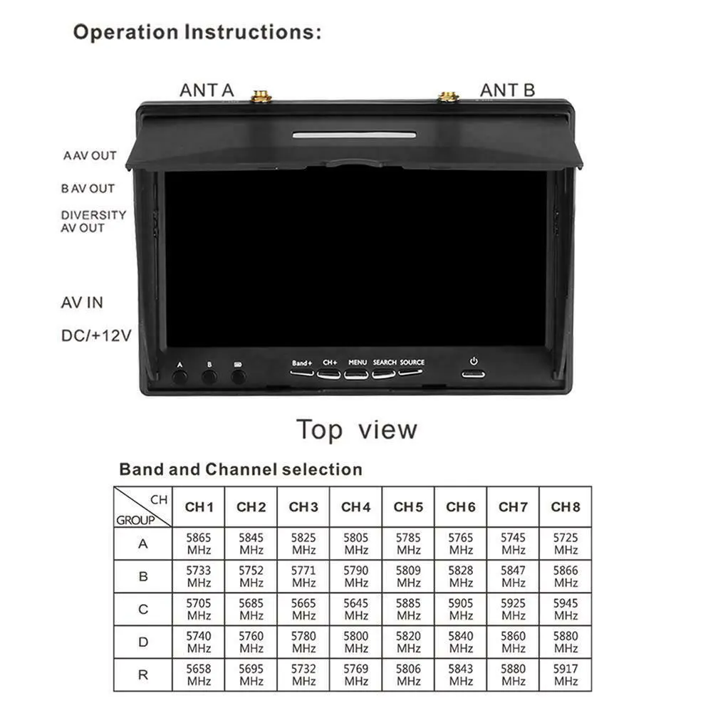 5,8G 40 каналов DVR приемник рукоять 7 дюймов легкое применение Apple ЖК-дисплей Экран Беспроводной встроенный Батарея для монитора с видом от первого лица для квадрокоптера
