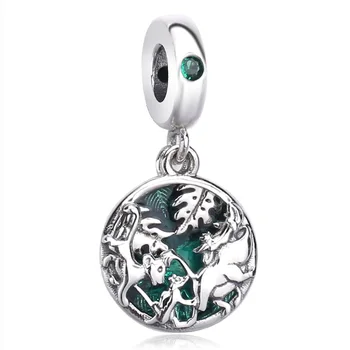 

Original Bright Green Enamel Simba Pumbaa And Timon Pendant Beads Fit 925 Sterling Silver Charm Pandora Bracelet Diy Jewelry