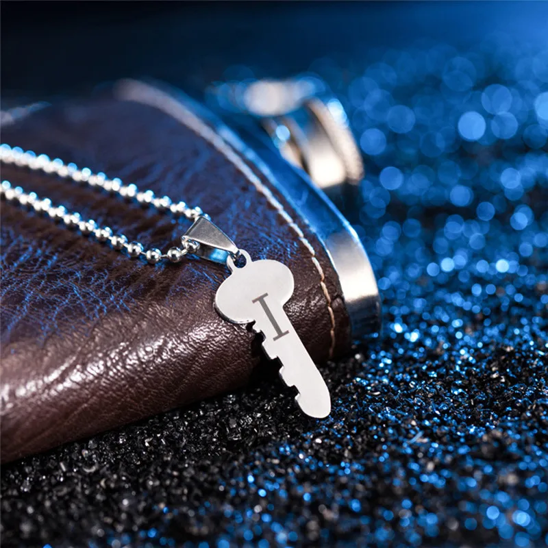 Лидер продаж корейские ожерелья для пар набор 1 пара подвеска с надписью I Love You Lock