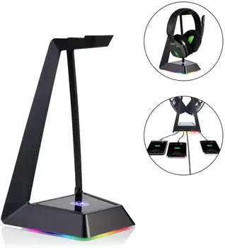 

Gaming RGB Headphone Headset Display Stand Anti-slip Natural Rubber For Headphones Base for Keyboard, Mouse and USB