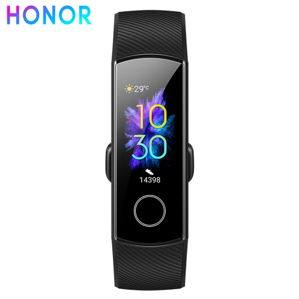 Темно-коричневый huawei Honor Band 5 Смарт-браслет Oximeter AMOLED сенсорный цветной экран плавание осанка Обнаружение 5ATM водонепроницаемый Honor Band - Цвет: Темно-коричневый