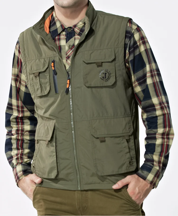 

2018 Winter Nian Jeep Waistcoat Men's plus Velvet Multi-pockets Vest Casual Thick-Large Size Vest Men'S Wear