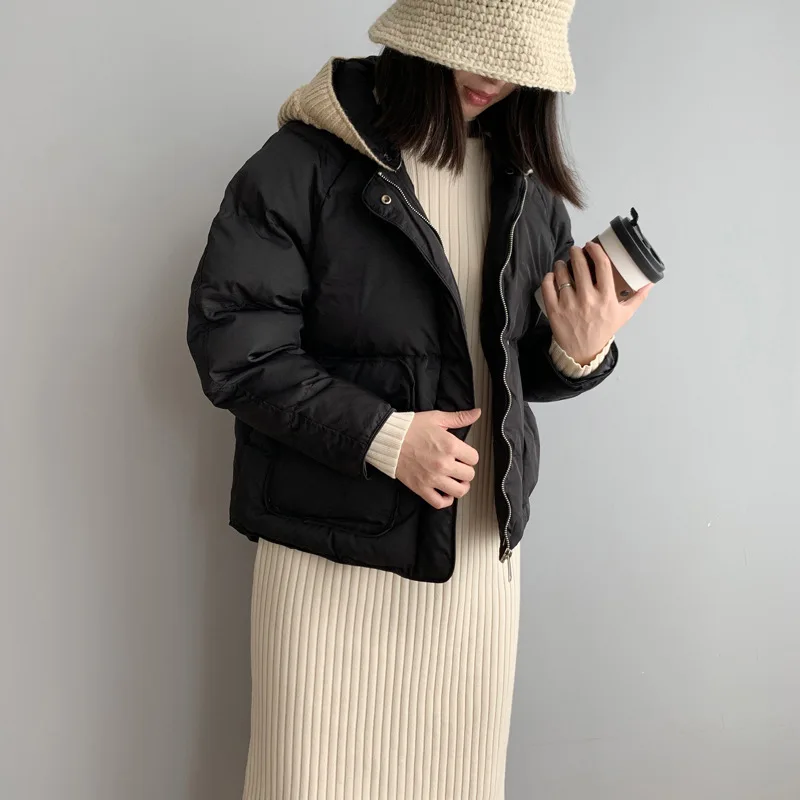 Winter Jacket women Womens Parkas Thicken Outerwear solid hooded Coats Short Female Slim Cotton padded basic tops