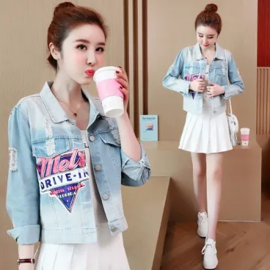 low cost  Short Jeans Coat WOMEN'S Dress Casual Korean-style 2019 Spring And Autumn Joint Loose-Fit Jacket BF
