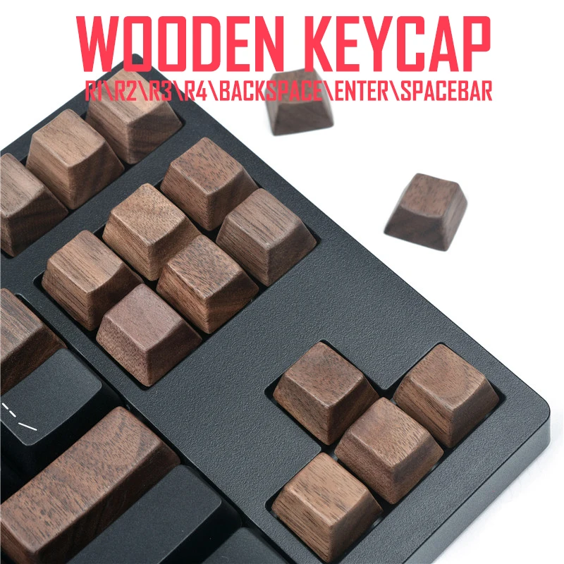 

Keyboard Accessories Walunt Wood Keycap Oem Profile For Mx Mechanical Keyboard R4 R3 R2 R1 WASD Arrow Keys 6.25u