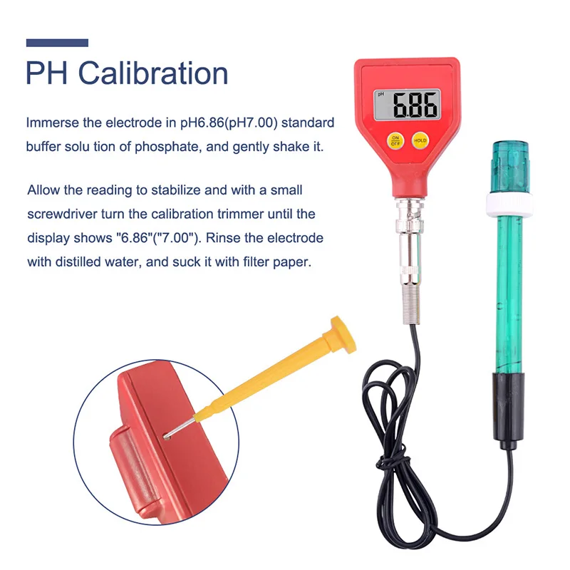 PH-98105 рН-метр Цифровой измеритель кислотности стеклянный электрод для воды еда сыр молоко Почва PH Тест